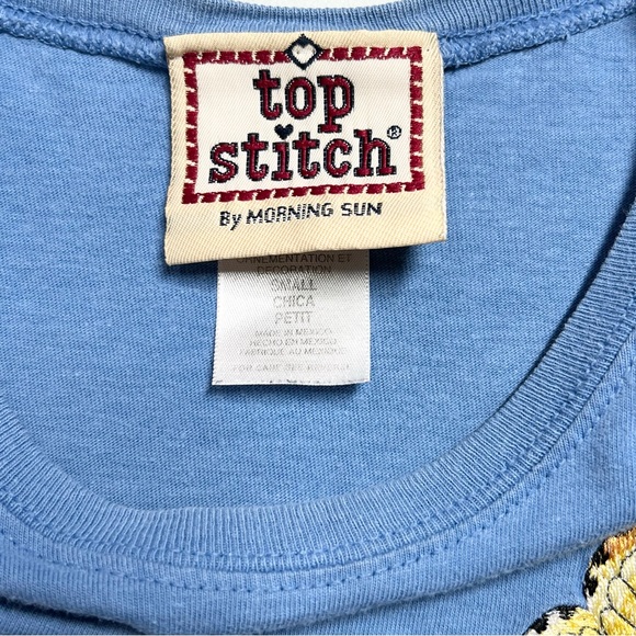 Top Stitch by Morning Sun Cat Kitten Embroidered Butterfly’s Tee Shirt Small - Picture 8 of 10